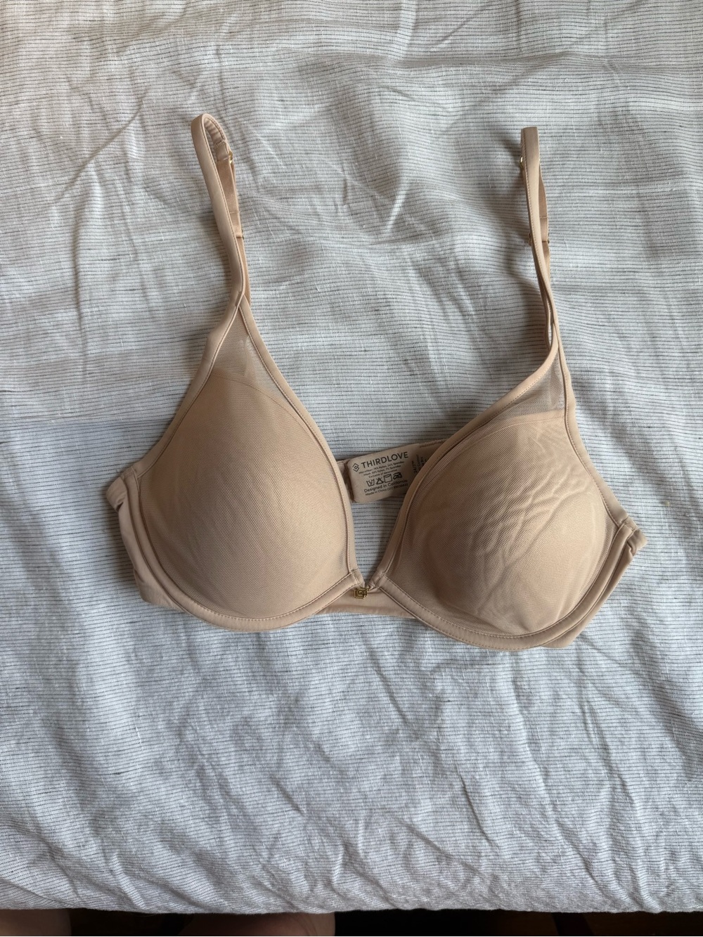 ThirdLove Classic Countour Plunge Bra Light Beige